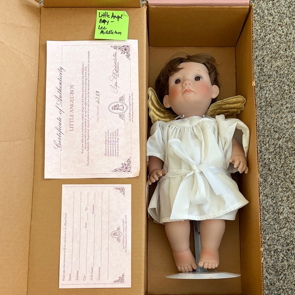 Little Angel Boy Doll with Gold Wings